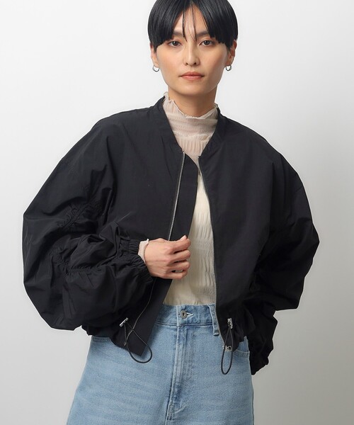 OPAQUE.CLIP（オペークドットクリップ）の「◆≪VERY掲載≫ナイロンシャーリングブルゾン【洗濯機洗い可】（ブルゾン・レディース・オフホワイト/ブラック・36/38）」の6枚目の写真