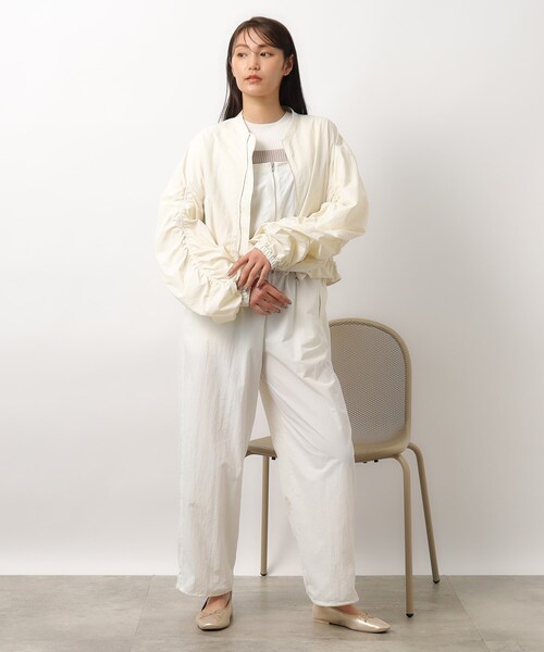 OPAQUE.CLIP（オペークドットクリップ）の「◆≪VERY掲載≫ナイロンシャーリングブルゾン【洗濯機洗い可】（ブルゾン・レディース・オフホワイト/ブラック・36/38）」の8枚目の写真