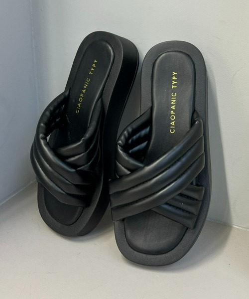 CIAOPANIC TYPY（チャオパニックティピー）の「ぷにぷに厚底クロスサンダル（サンダル・レディース・ブラック/アイボリー/マスタード・SMALL/MEDIUM/LARGE）」の3枚目の写真