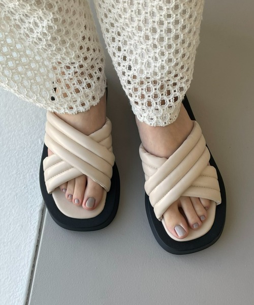 CIAOPANIC TYPY（チャオパニックティピー）の「ぷにぷに厚底クロスサンダル（サンダル・レディース・ブラック/アイボリー/マスタード・SMALL/MEDIUM/LARGE）」の5枚目の写真