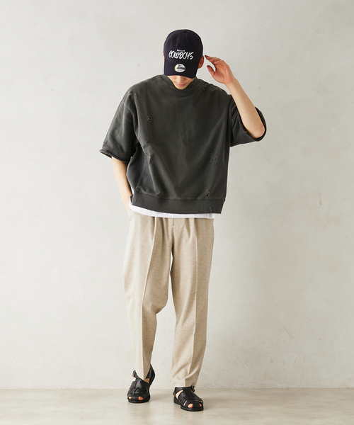 JOURNAL STANDARD relume(ジャーナルスタンダード レリューム)の「CALIFORNIA ダメージショートスリーブスウェット(スウェット・メンズ・ネイビー/ブラックミックス/ピンク系その他/アイボリー・LARGE/MEDIUM)」の5枚目の写真