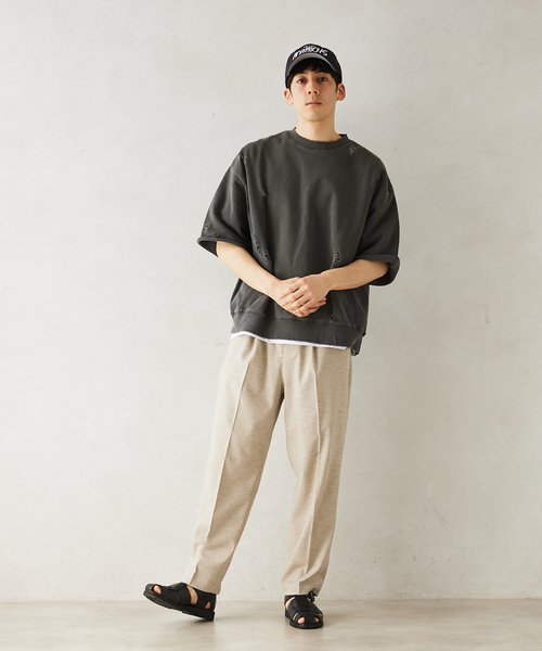 JOURNAL STANDARD relume(ジャーナルスタンダード レリューム)の「CALIFORNIA ダメージショートスリーブスウェット(スウェット・メンズ・ネイビー/ブラックミックス/ピンク系その他/アイボリー・LARGE/MEDIUM)」の9枚目の写真