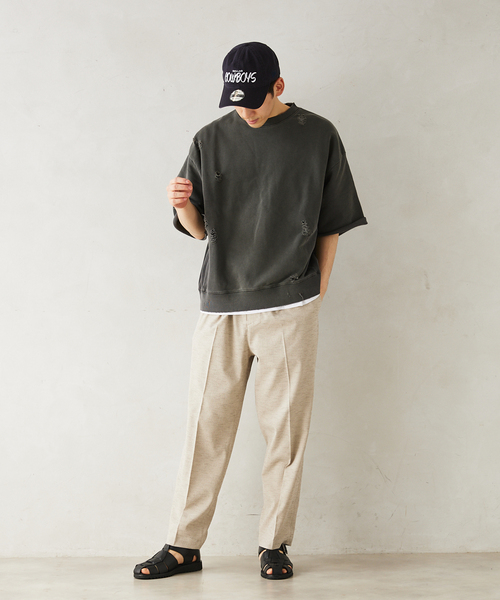 JOURNAL STANDARD relume(ジャーナルスタンダード レリューム)の「CALIFORNIA ダメージショートスリーブスウェット(スウェット・メンズ・ネイビー/ブラックミックス/ピンク系その他/アイボリー・LARGE/MEDIUM)」の10枚目の写真