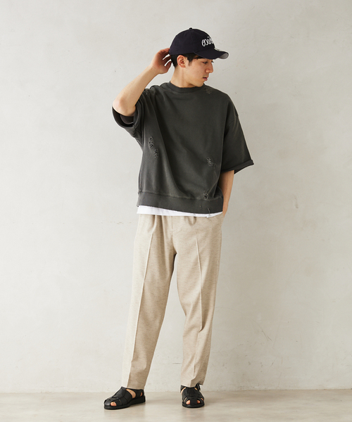 JOURNAL STANDARD relume(ジャーナルスタンダード レリューム)の「CALIFORNIA ダメージショートスリーブスウェット(スウェット・メンズ・ネイビー/ブラックミックス/ピンク系その他/アイボリー・LARGE/MEDIUM)」の11枚目の写真