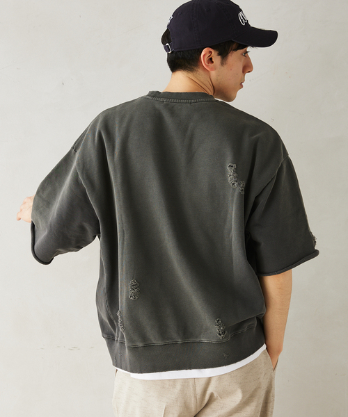 JOURNAL STANDARD relume(ジャーナルスタンダード レリューム)の「CALIFORNIA ダメージショートスリーブスウェット(スウェット・メンズ・ネイビー/ブラックミックス/ピンク系その他/アイボリー・LARGE/MEDIUM)」の21枚目の写真