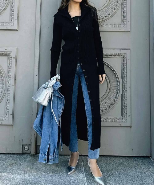 esutoreja（エストレジャ）の「ボタンニットドレス（ワンピース・レディース・グレー系その他/ブラック/アイボリー・FREE）」の3枚目の写真