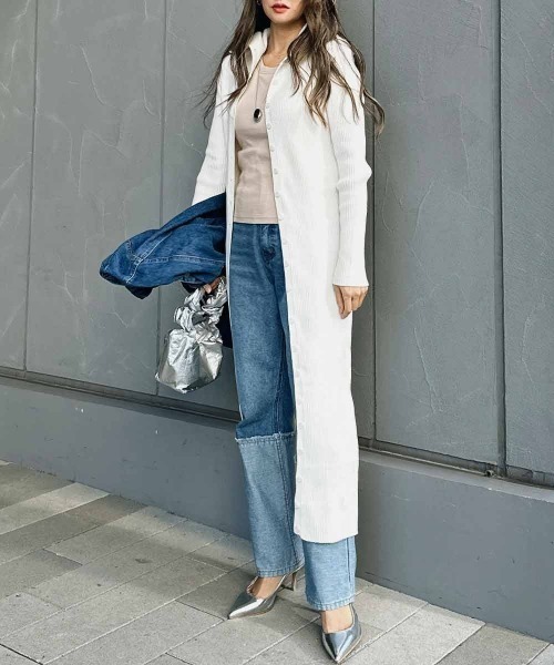 esutoreja（エストレジャ）の「ボタンニットドレス（ワンピース・レディース・グレー系その他/ブラック/アイボリー・FREE）」の8枚目の写真