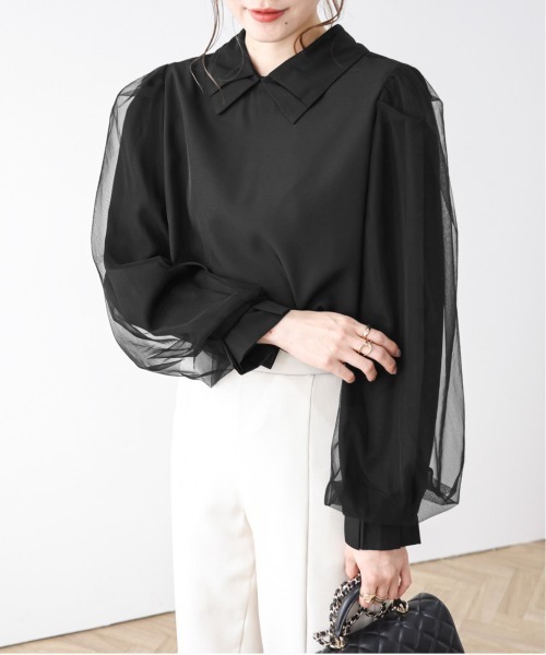 AMELY（エミリー）の「チュール袖ブラウス（シャツ/ブラウス・レディース・ホワイト/ブラック・フリー）」の19枚目の写真