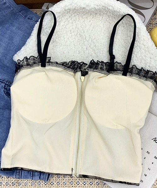 Miniministore(ミニミニストア)の「ソフトパッド入り レースキャミソール 春(キャミソール・レディース・ブラック/クリーム・FREE)」の12枚目の写真