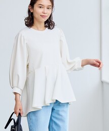 §【RONEL】ジョーゼットペプラムブラウス(セットアップ対応可能)