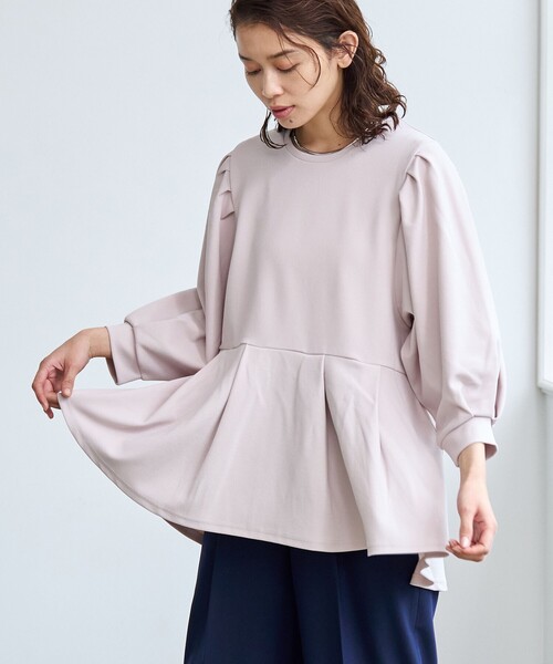 coen(コーエン)の「§【RONEL】ジョーゼットペプラムブラウス(セットアップ対応可能)(シャツ/ブラウス・レディース・オフホワイト/ネイビー/ライトグレー/ブラック・S/M)」の3枚目の写真