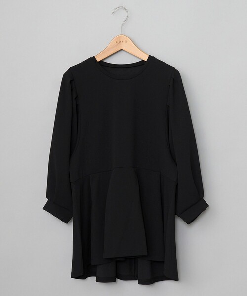 coen(コーエン)の「§【RONEL】ジョーゼットペプラムブラウス(セットアップ対応可能)(シャツ/ブラウス・レディース・オフホワイト/ネイビー/ライトグレー/ブラック・S/M)」の1枚目の写真