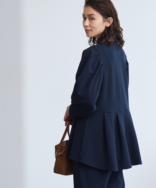 coen(コーエン)の「§【RONEL】ジョーゼットペプラムブラウス(セットアップ対応可能)(シャツ/ブラウス・レディース・オフホワイト/ネイビー/ライトグレー/ブラック・S/M)」の10枚目の写真