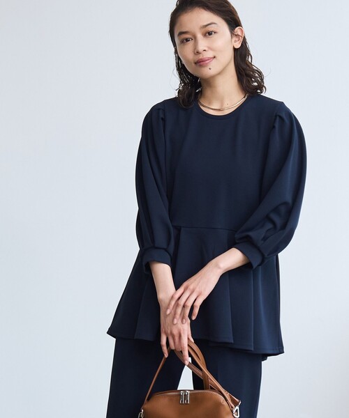 coen(コーエン)の「§【RONEL】ジョーゼットペプラムブラウス(セットアップ対応可能)(シャツ/ブラウス・レディース・オフホワイト/ネイビー/ライトグレー/ブラック・S/M)」の11枚目の写真