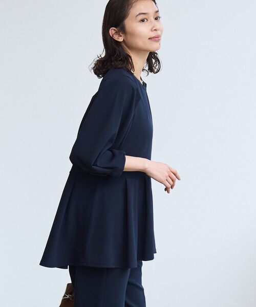 coen(コーエン)の「§【RONEL】ジョーゼットペプラムブラウス(セットアップ対応可能)(シャツ/ブラウス・レディース・オフホワイト/ネイビー/ライトグレー/ブラック・S/M)」の12枚目の写真