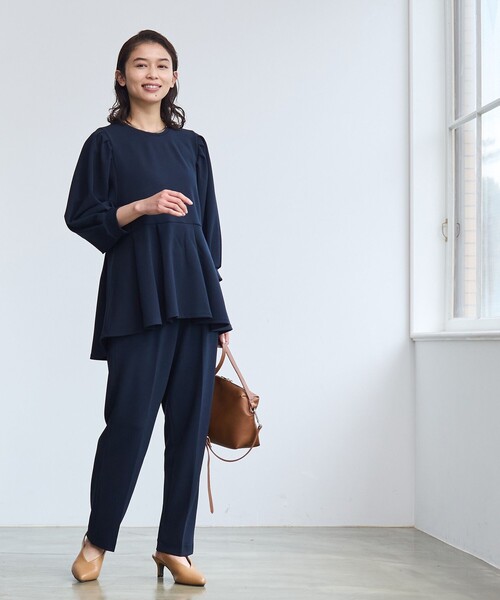 coen(コーエン)の「§【RONEL】ジョーゼットペプラムブラウス(セットアップ対応可能)(シャツ/ブラウス・レディース・オフホワイト/ネイビー/ライトグレー/ブラック・S/M)」の13枚目の写真