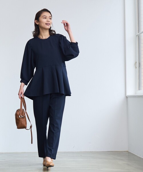 coen(コーエン)の「§【RONEL】ジョーゼットペプラムブラウス(セットアップ対応可能)(シャツ/ブラウス・レディース・オフホワイト/ネイビー/ライトグレー/ブラック・S/M)」の14枚目の写真