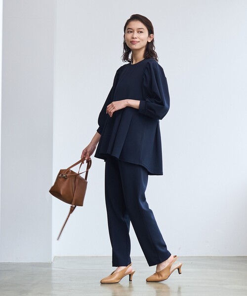 coen(コーエン)の「§【RONEL】ジョーゼットペプラムブラウス(セットアップ対応可能)(シャツ/ブラウス・レディース・オフホワイト/ネイビー/ライトグレー/ブラック・S/M)」の15枚目の写真