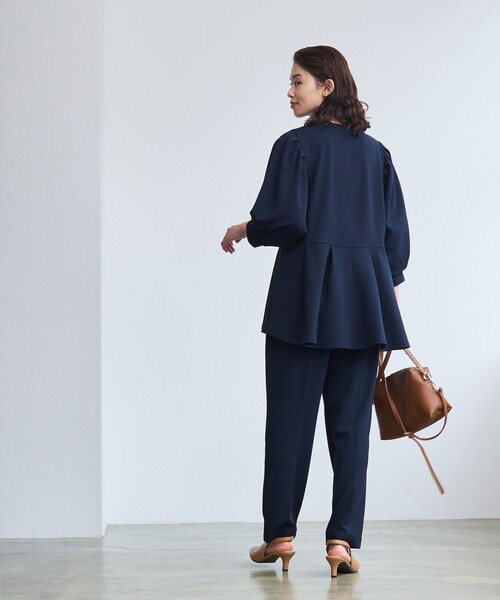 coen(コーエン)の「§【RONEL】ジョーゼットペプラムブラウス(セットアップ対応可能)(シャツ/ブラウス・レディース・オフホワイト/ネイビー/ライトグレー/ブラック・S/M)」の16枚目の写真