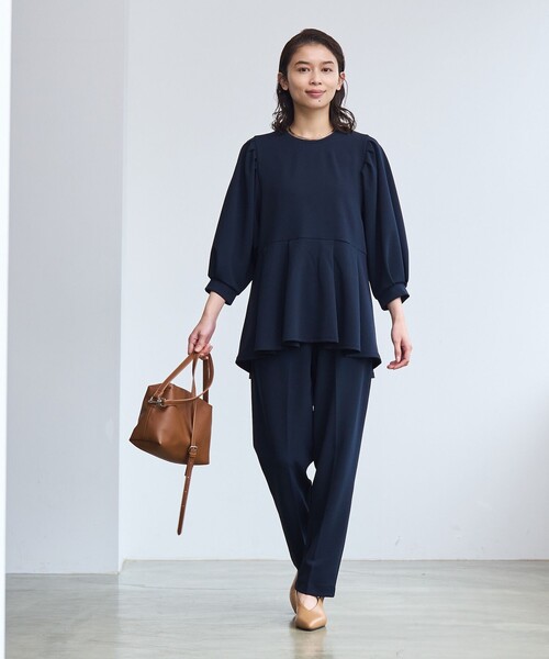 coen(コーエン)の「§【RONEL】ジョーゼットペプラムブラウス(セットアップ対応可能)(シャツ/ブラウス・レディース・オフホワイト/ネイビー/ライトグレー/ブラック・S/M)」の18枚目の写真