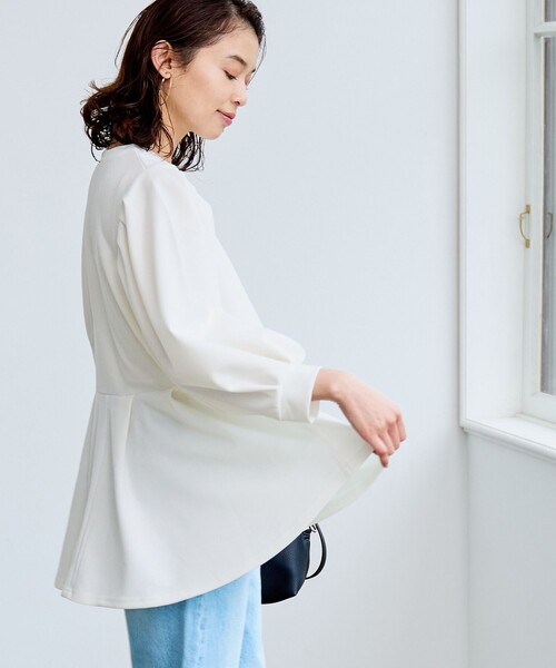 coen(コーエン)の「§【RONEL】ジョーゼットペプラムブラウス(セットアップ対応可能)(シャツ/ブラウス・レディース・オフホワイト/ネイビー/ライトグレー/ブラック・S/M)」の22枚目の写真