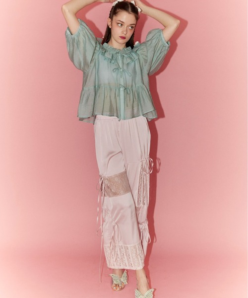 【セール】ANGELIC RIBBON SHEER ブラウス（シャツ/ブラウス）｜Candy Stripper（キャンディストリッパー）