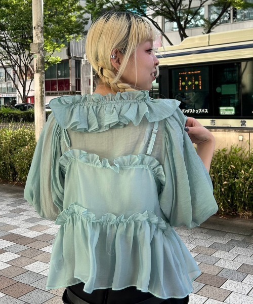 【セール】ANGELIC RIBBON SHEER ブラウス（シャツ/ブラウス）｜Candy Stripper（キャンディストリッパー）