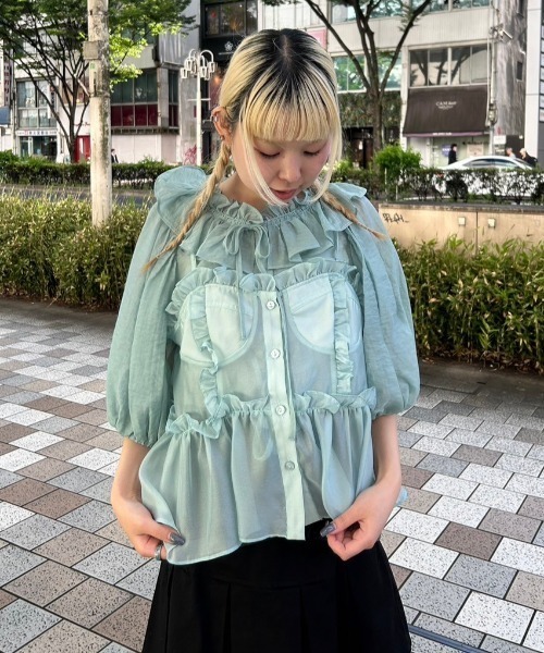 【セール】ANGELIC RIBBON SHEER ブラウス（シャツ/ブラウス）｜Candy Stripper（キャンディストリッパー）