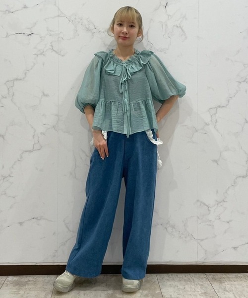 【セール】ANGELIC RIBBON SHEER ブラウス（シャツ/ブラウス）｜Candy Stripper（キャンディストリッパー）