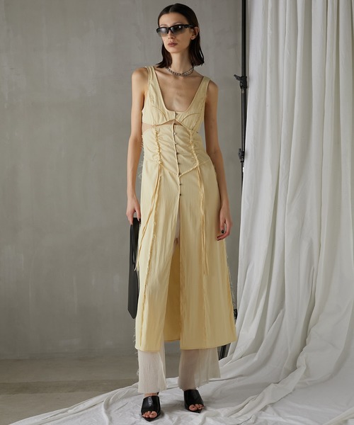 PRANK PROJECT(プランクプロジェクト)の「ランジェリーロングキャミドレス / Lingerie Long Cami Dress(ドレス・レディース・イエロー/ブラック/ベージュ・FREE)」の3枚目の写真