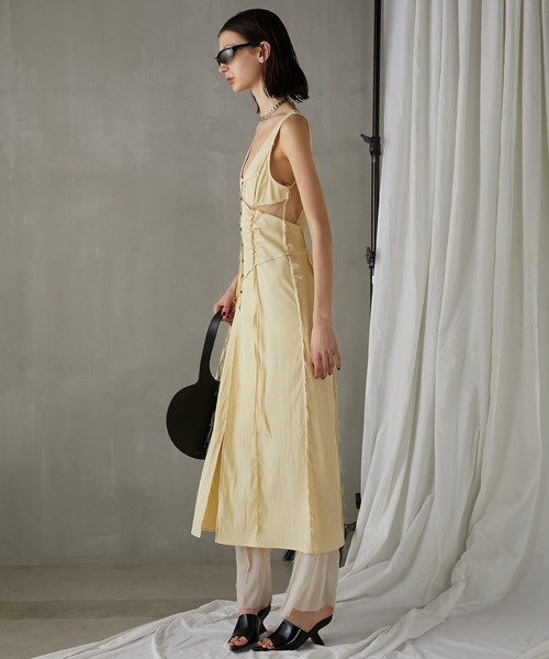 PRANK PROJECT(プランクプロジェクト)の「ランジェリーロングキャミドレス / Lingerie Long Cami Dress(ドレス・レディース・イエロー/ブラック/ベージュ・FREE)」の12枚目の写真