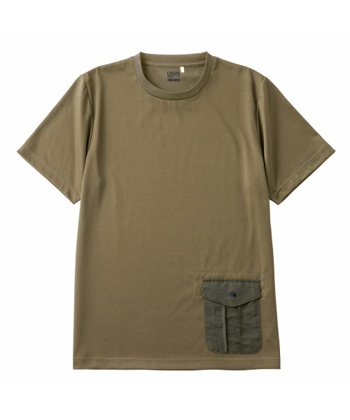 LOGOS(ロゴス)の「【LOGOS by LIPNER/ロゴスバイリプナー】ビックシルエット ポケット付ショートスリーブTシャツ(Tシャツ/カットソー・メンズ・ブラック/オリーブ/サンドベージュ・M/L/XL)」の3枚目の写真