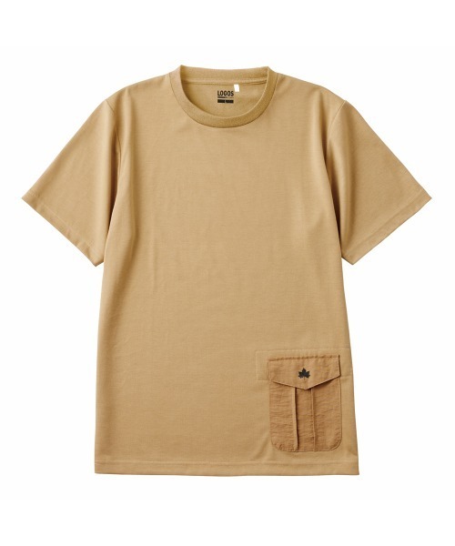 LOGOS(ロゴス)の「【LOGOS by LIPNER/ロゴスバイリプナー】ビックシルエット ポケット付ショートスリーブTシャツ(Tシャツ/カットソー・メンズ・ブラック/オリーブ/サンドベージュ・M/L/XL)」の1枚目の写真