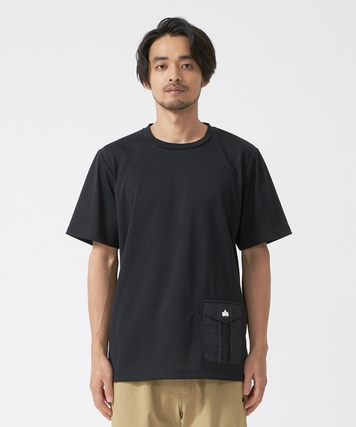 LOGOS(ロゴス)の「【LOGOS by LIPNER/ロゴスバイリプナー】ビックシルエット ポケット付ショートスリーブTシャツ(Tシャツ/カットソー・メンズ・ブラック/オリーブ/サンドベージュ・M/L/XL)」の5枚目の写真