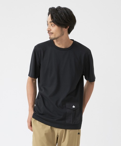 LOGOS(ロゴス)の「【LOGOS by LIPNER/ロゴスバイリプナー】ビックシルエット ポケット付ショートスリーブTシャツ(Tシャツ/カットソー・メンズ・ブラック/オリーブ/サンドベージュ・M/L/XL)」の4枚目の写真
