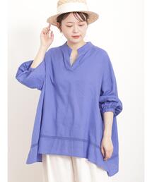 Samansa Mos2 | 【抗菌防臭】晴れた日の爽やかスキッパーブラウス(シャツ/ブラウス)