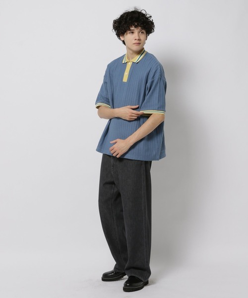 niko and...（ニコアンド）の「ラッセルショートスリーブポロシャツ（シャツ/ブラウス・メンズ・サックスブルー/アイボリー/ネイビー・LARGE/MEDIUM）」の6枚目の写真