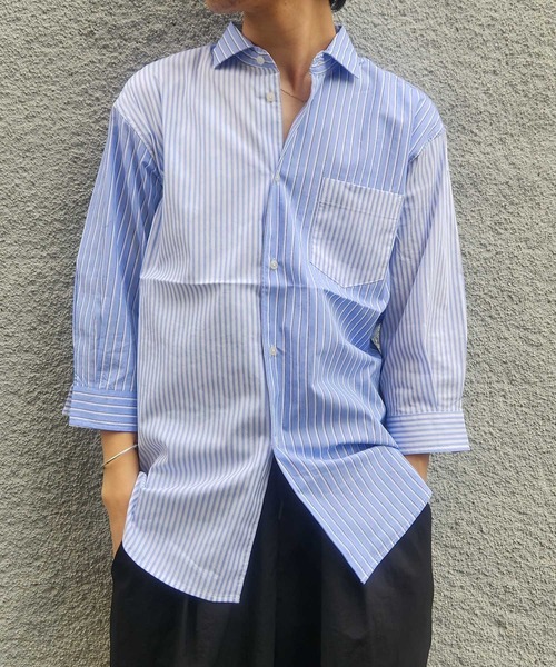 UNION STATION（ユニオンステーション）の「クレイジーパターン七分袖シャツ（シャツ/ブラウス・メンズ・ブルー系その他/ホワイト系その他・LL/L/M）」の2枚目の写真