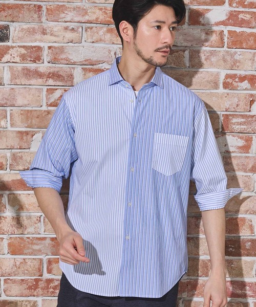 UNION STATION（ユニオンステーション）の「クレイジーパターン七分袖シャツ（シャツ/ブラウス・メンズ・ブルー系その他/ホワイト系その他・LL/L/M）」の7枚目の写真