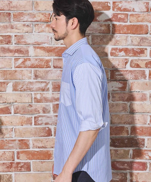 UNION STATION（ユニオンステーション）の「クレイジーパターン七分袖シャツ（シャツ/ブラウス・メンズ・ブルー系その他/ホワイト系その他・LL/L/M）」の8枚目の写真