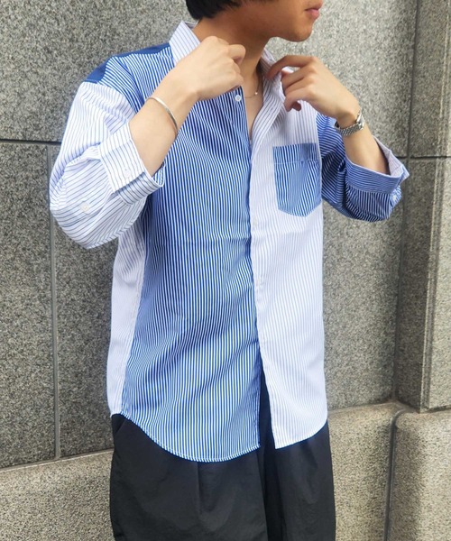 UNION STATION（ユニオンステーション）の「クレイジーパターン七分袖シャツ（シャツ/ブラウス・メンズ・ブルー系その他/ホワイト系その他・LL/L/M）」の13枚目の写真