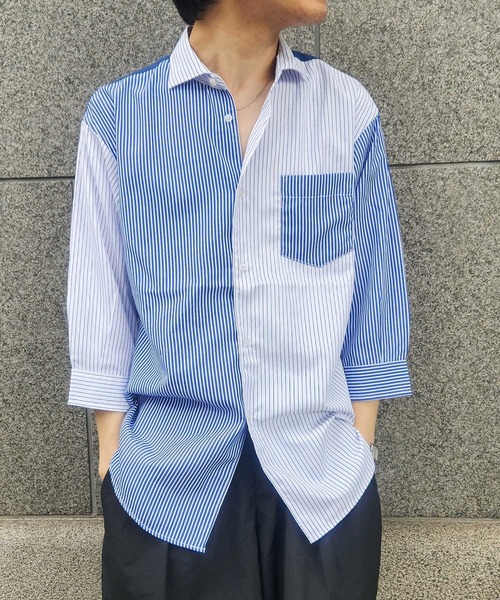 UNION STATION（ユニオンステーション）の「クレイジーパターン七分袖シャツ（シャツ/ブラウス・メンズ・ブルー系その他/ホワイト系その他・LL/L/M）」の12枚目の写真