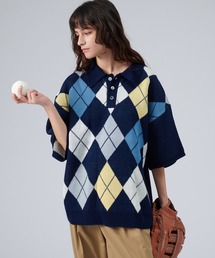 ARGYLE PATTERN KNIT POLO SHIRT / アーガイルニットポロシャツ