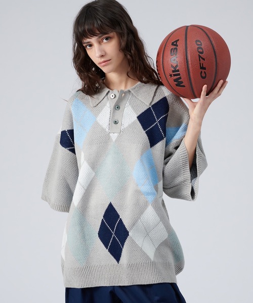 ヴィンテージ JORDAN アーガイル ニット ポロシャツ ヴィンテージ JORDAN アーガイル ニット ポロシャツ