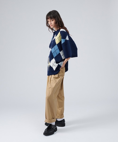 ONCILY(オンシェリー)の「ARGYLE PATTERN KNIT POLO SHIRT / アーガイルニットポロシャツ(ポロシャツ・メンズ・ブルー/ネイビー・LARGE/MEDIUM)」の16枚目の写真