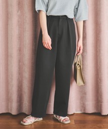 【150㎝前後の小柄さんサイズ】カットタックストレートパンツ【伸縮性あり】