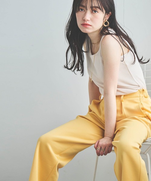 mil(ミル)の「【150㎝前後の小柄さんサイズ】カットタックストレートパンツ【伸縮性あり】(その他パンツ・レディース・ブラック/ライトグレー/ライム/オレンジ/ミント・XS/S/M)」の18枚目の写真