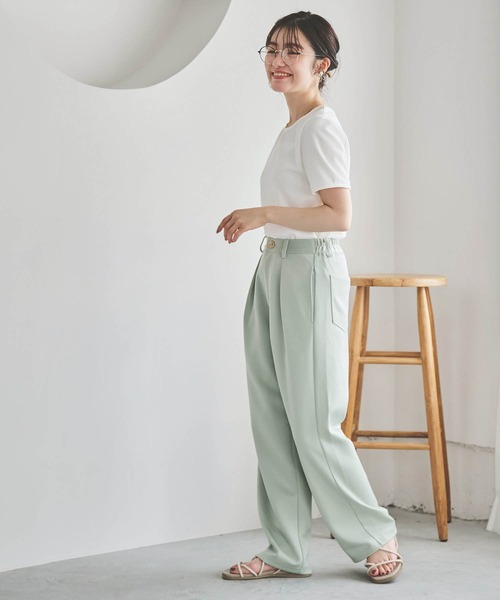 mil(ミル)の「【150㎝前後の小柄さんサイズ】カットタックストレートパンツ【伸縮性あり】(その他パンツ・レディース・ブラック/ライトグレー/ライム/オレンジ/ミント・XS/S/M)」の20枚目の写真