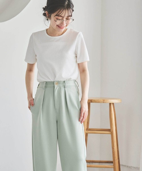 mil(ミル)の「【150㎝前後の小柄さんサイズ】カットタックストレートパンツ【伸縮性あり】(その他パンツ・レディース・ブラック/ライトグレー/ライム/オレンジ/ミント・XS/S/M)」の11枚目の写真