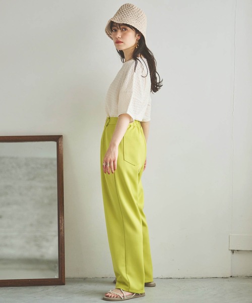 mil(ミル)の「【150㎝前後の小柄さんサイズ】カットタックストレートパンツ【伸縮性あり】(その他パンツ・レディース・ブラック/ライトグレー/ライム/オレンジ/ミント・XS/S/M)」の14枚目の写真